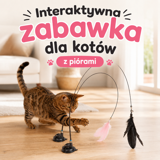 Interaktywna zabawka dla kota z piórkami