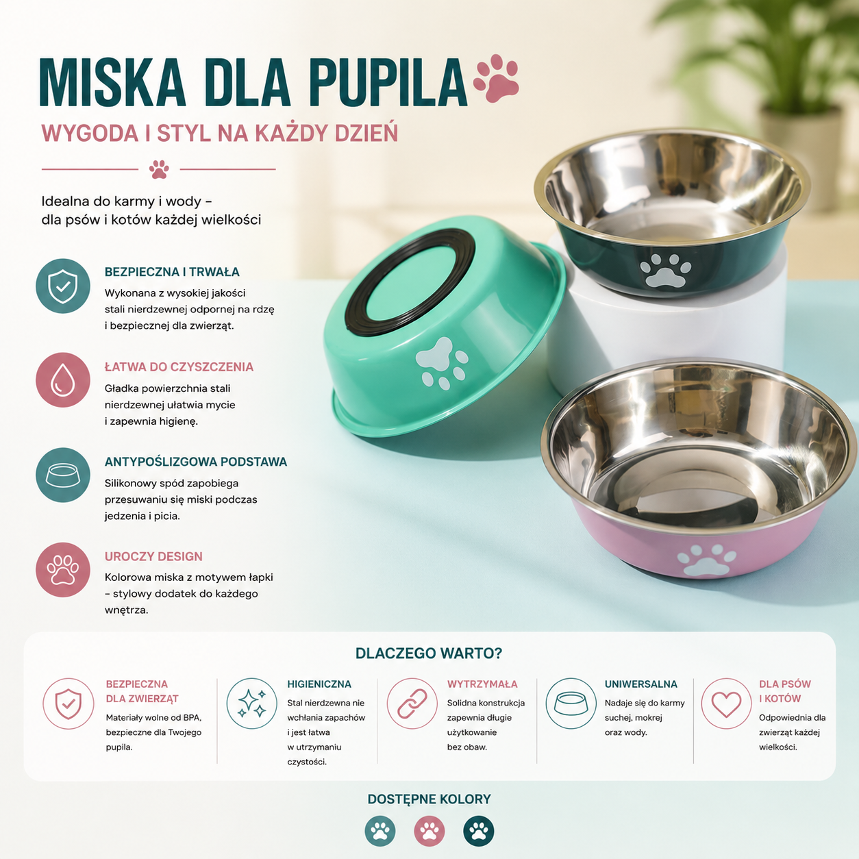 Miski dla psów z łapką