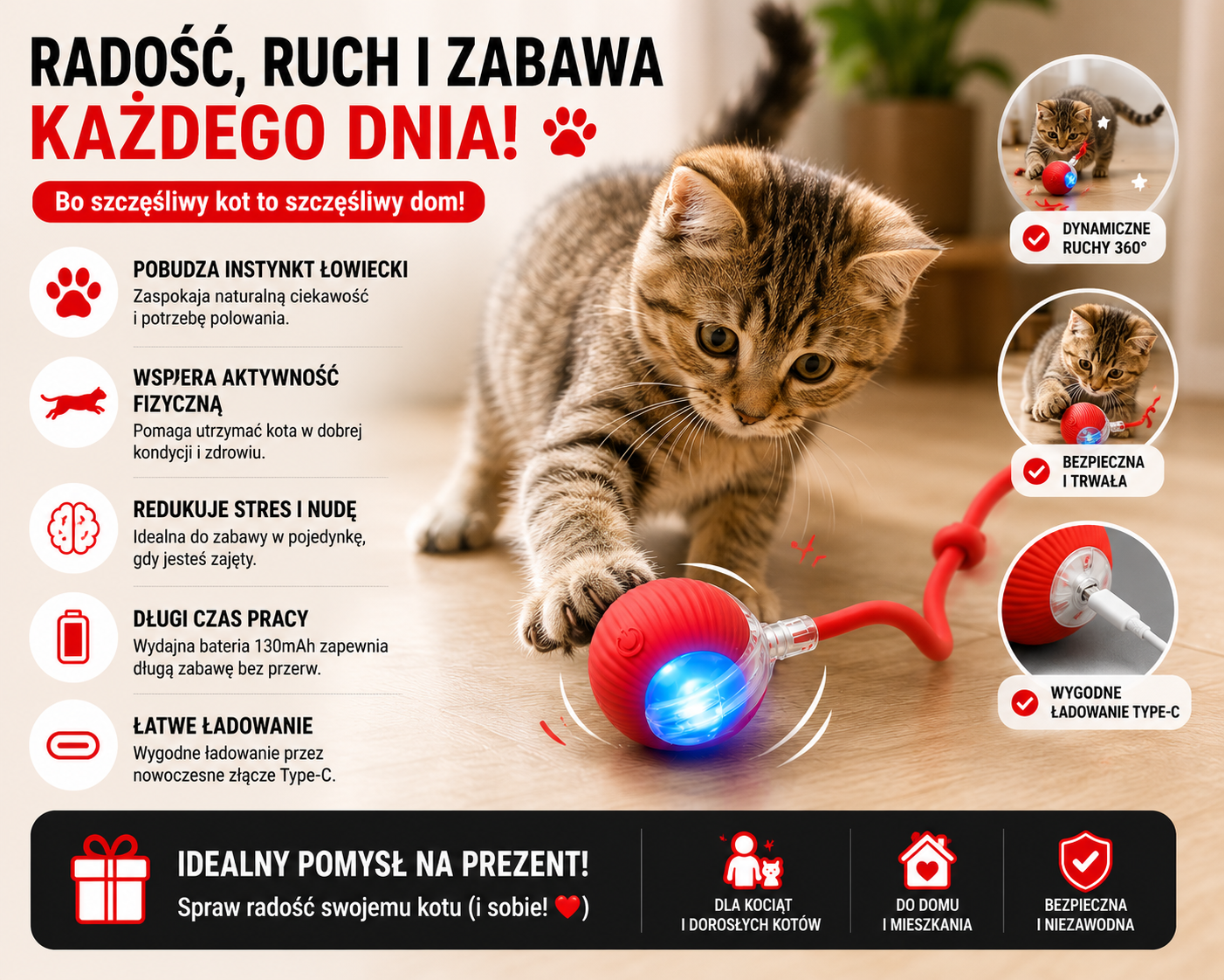 Interaktywna zabawka ze sznurkiem