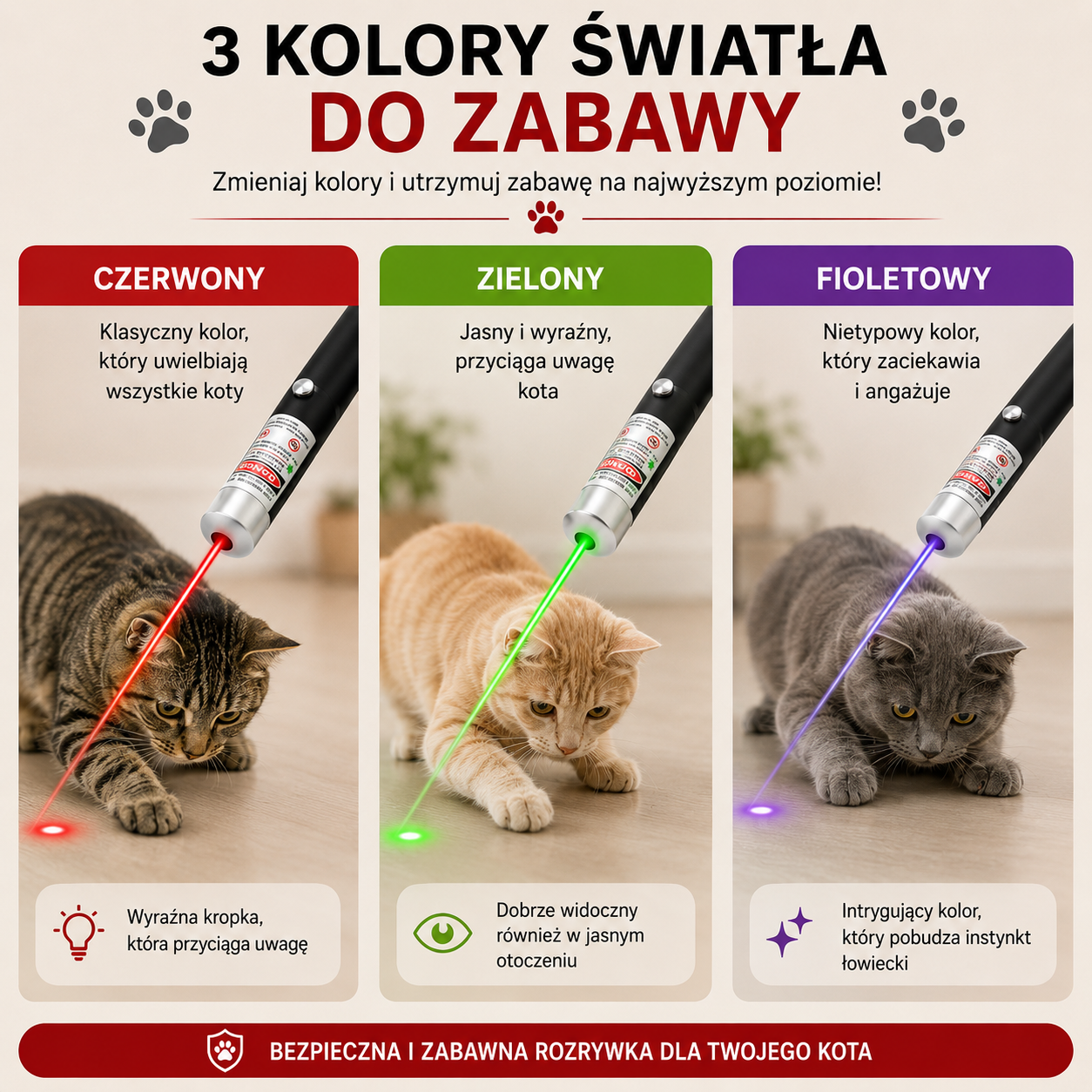 Laser dla kotów (bez baterii 2xAAA)