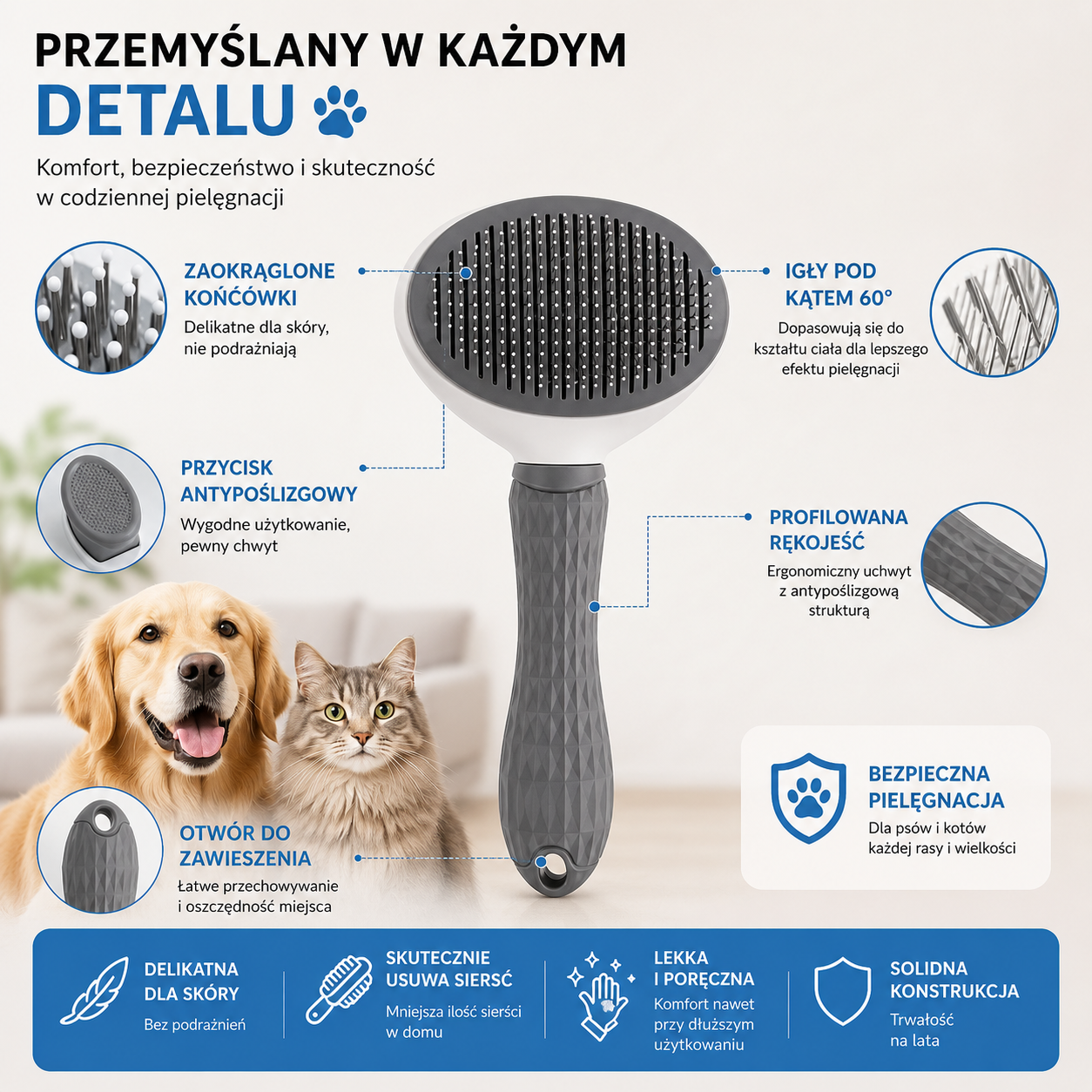 Szczotka do usuwania sierści