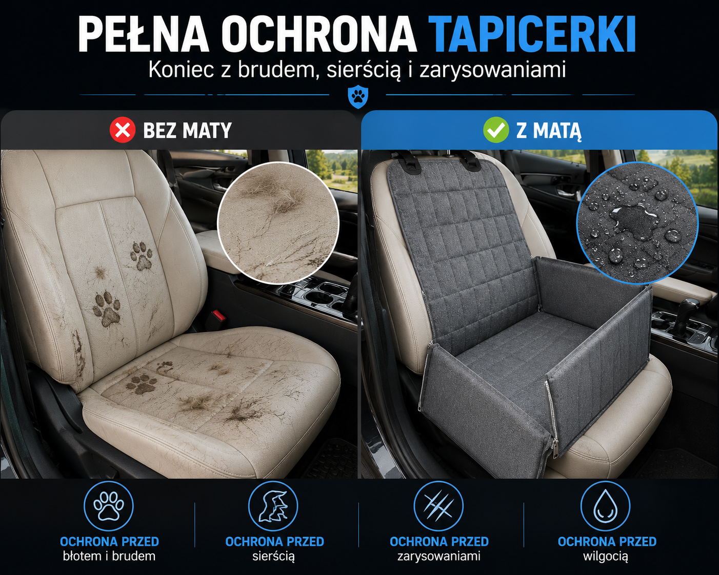 Mata samochodowa dla psa
