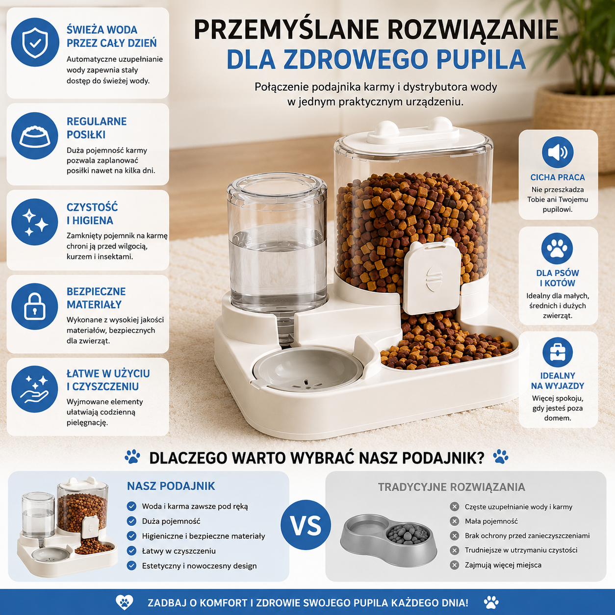 Automatyczny dozownik karmy i wody