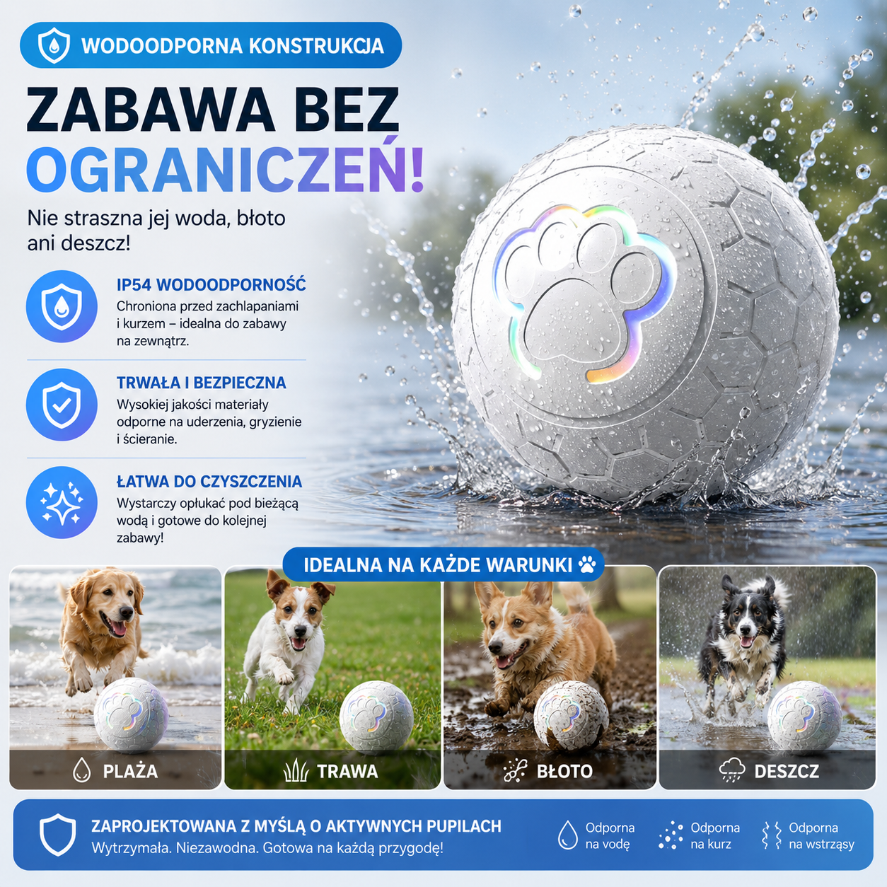 Interaktywna automatyczna piłka