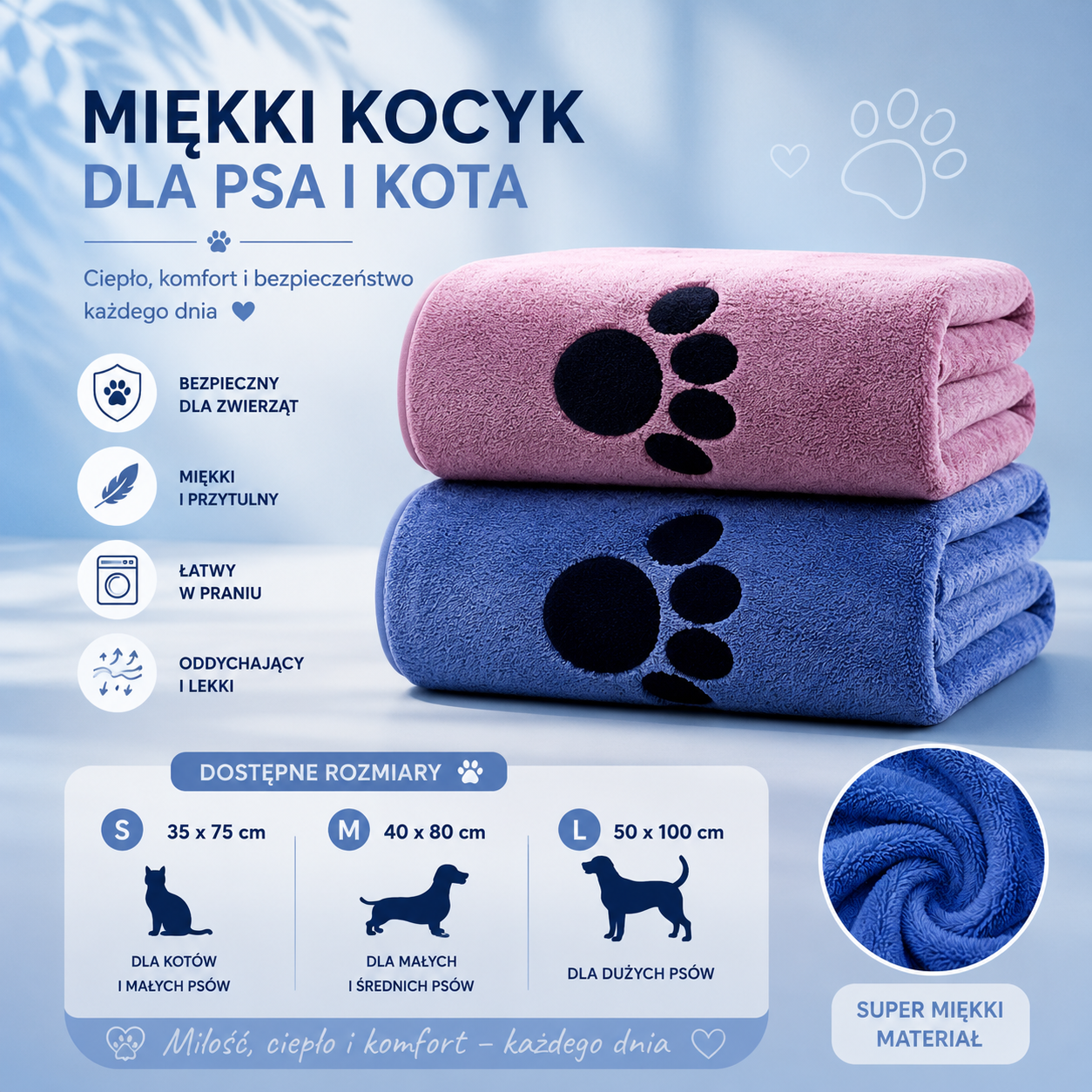 Ręcznik szybkoschnący dla zwierząt
