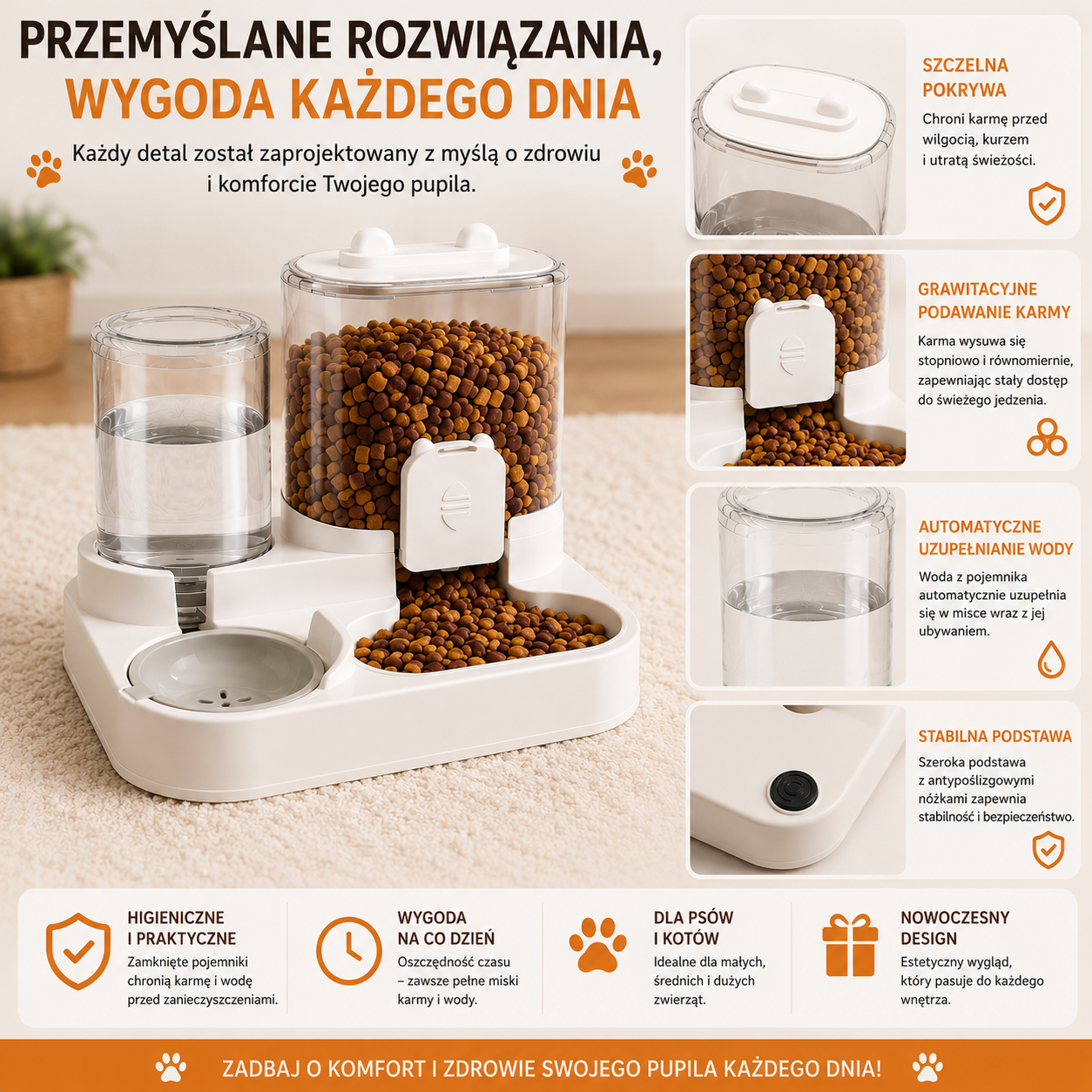 Automatyczny dozownik karmy i wody